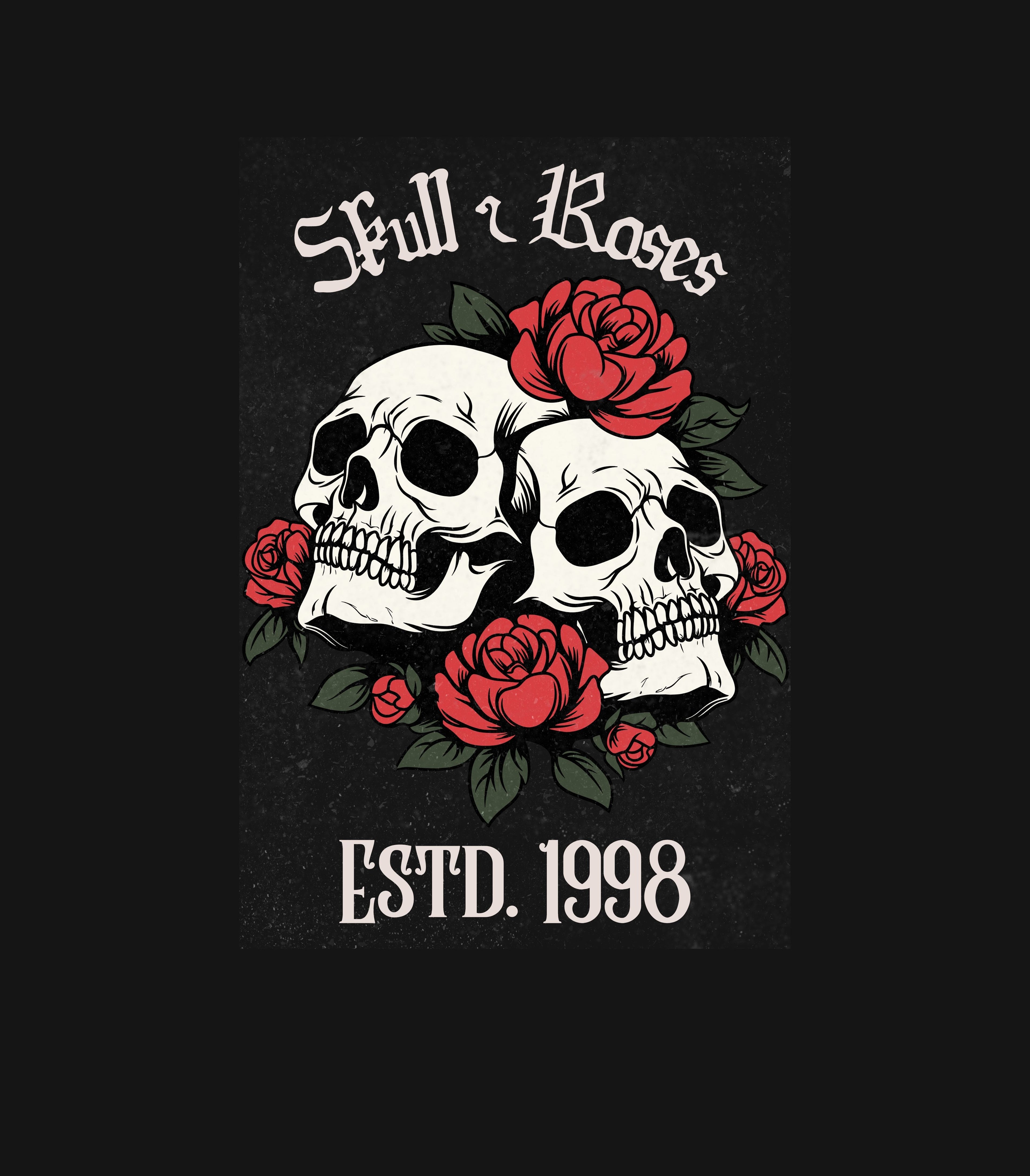 Skull & Roses Vintage Fleece Sweatshirt