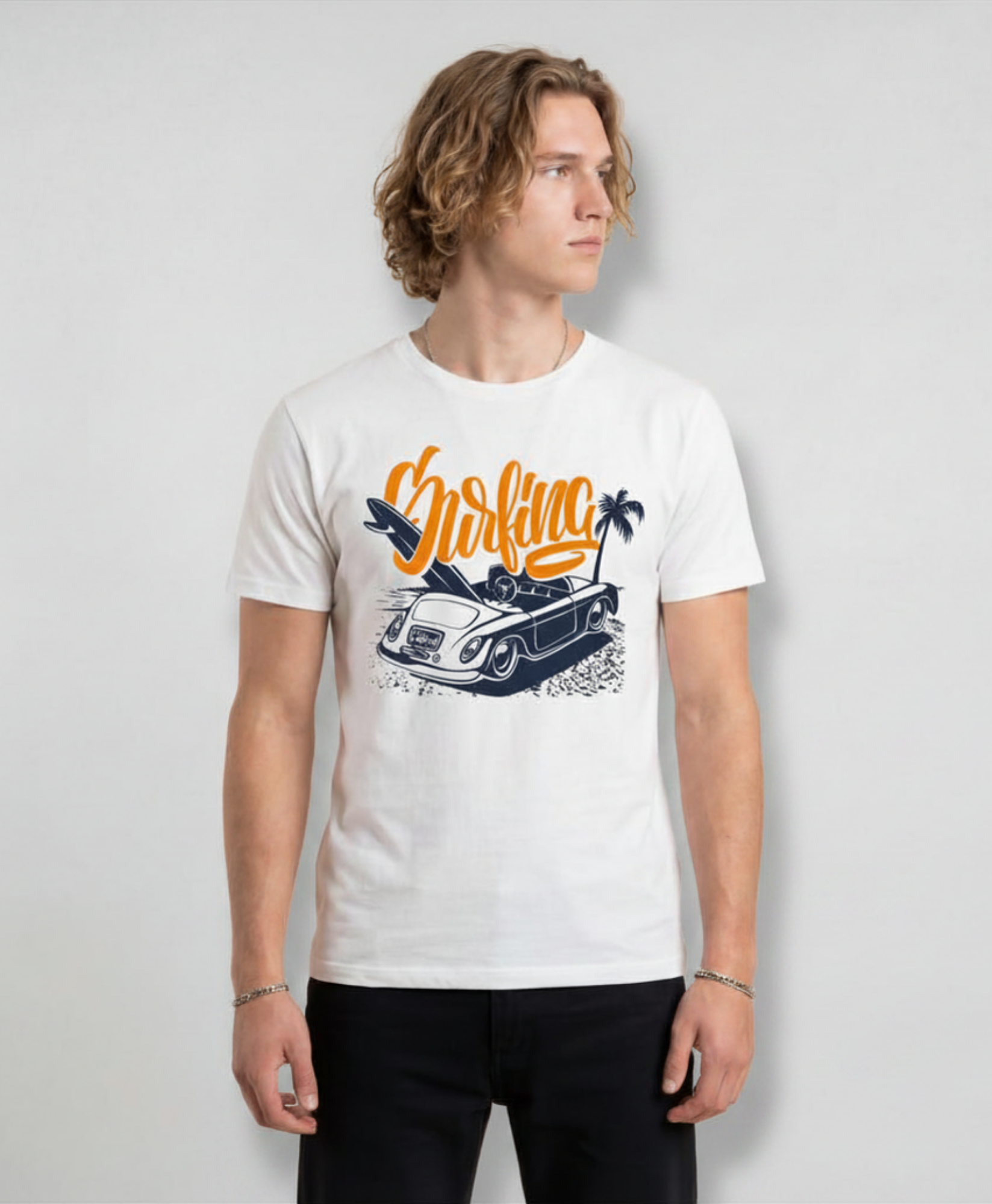 Surfing Classic Crew Men’s Cotton Graphic T-Shirt