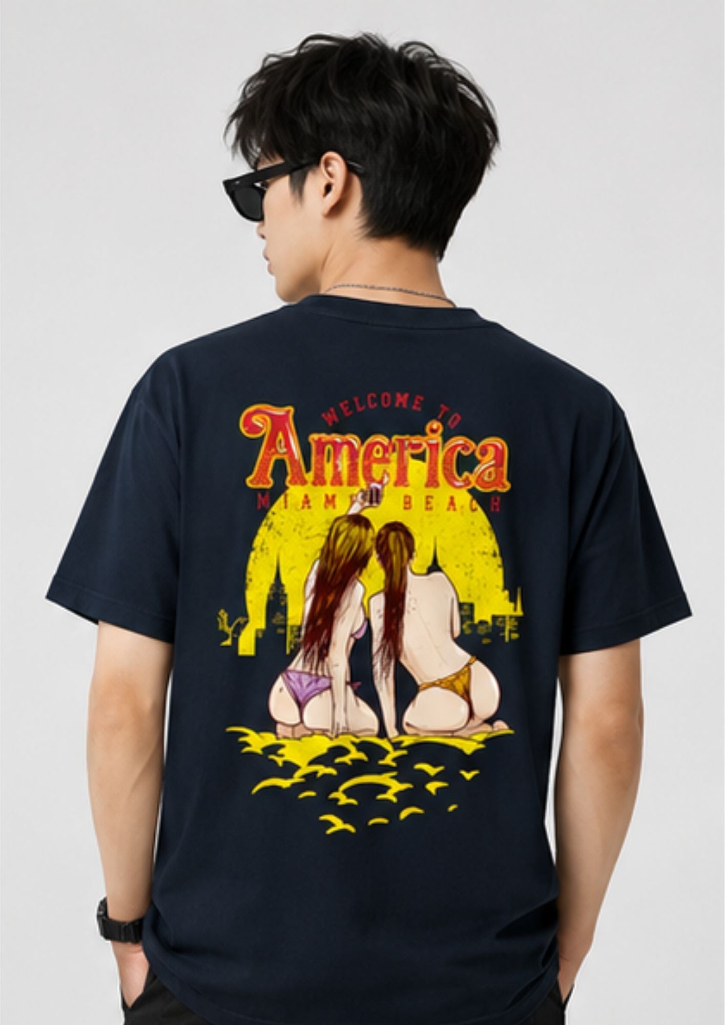 Men’s Miami Beach Graphic Supima T-Shirt – Premium Cotton Tee