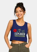 Women’s Explorer Graphic Crop Tank – Tropical Vibe Cotton Top