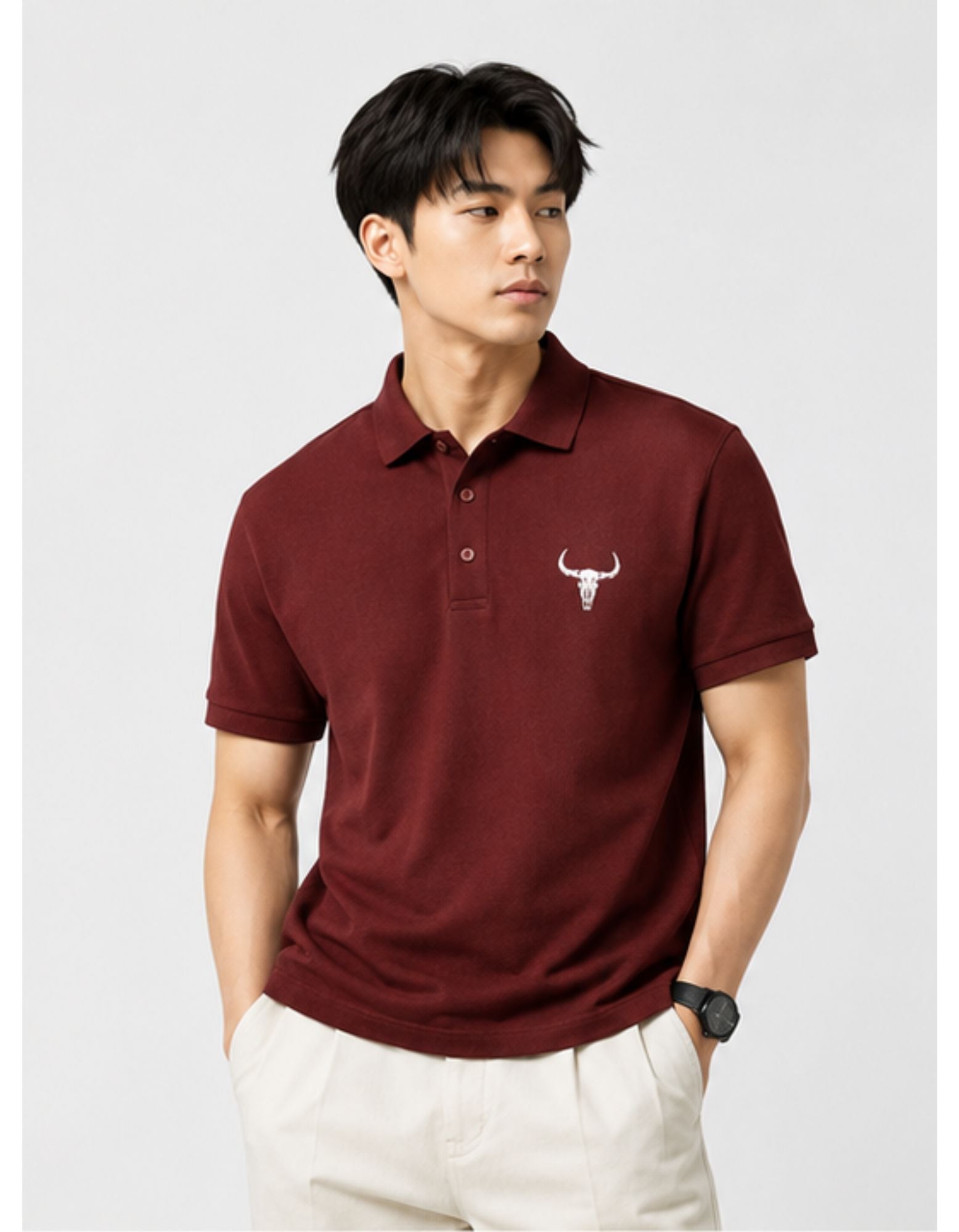 ThePandaFit Bull Emblem Cotton Polo