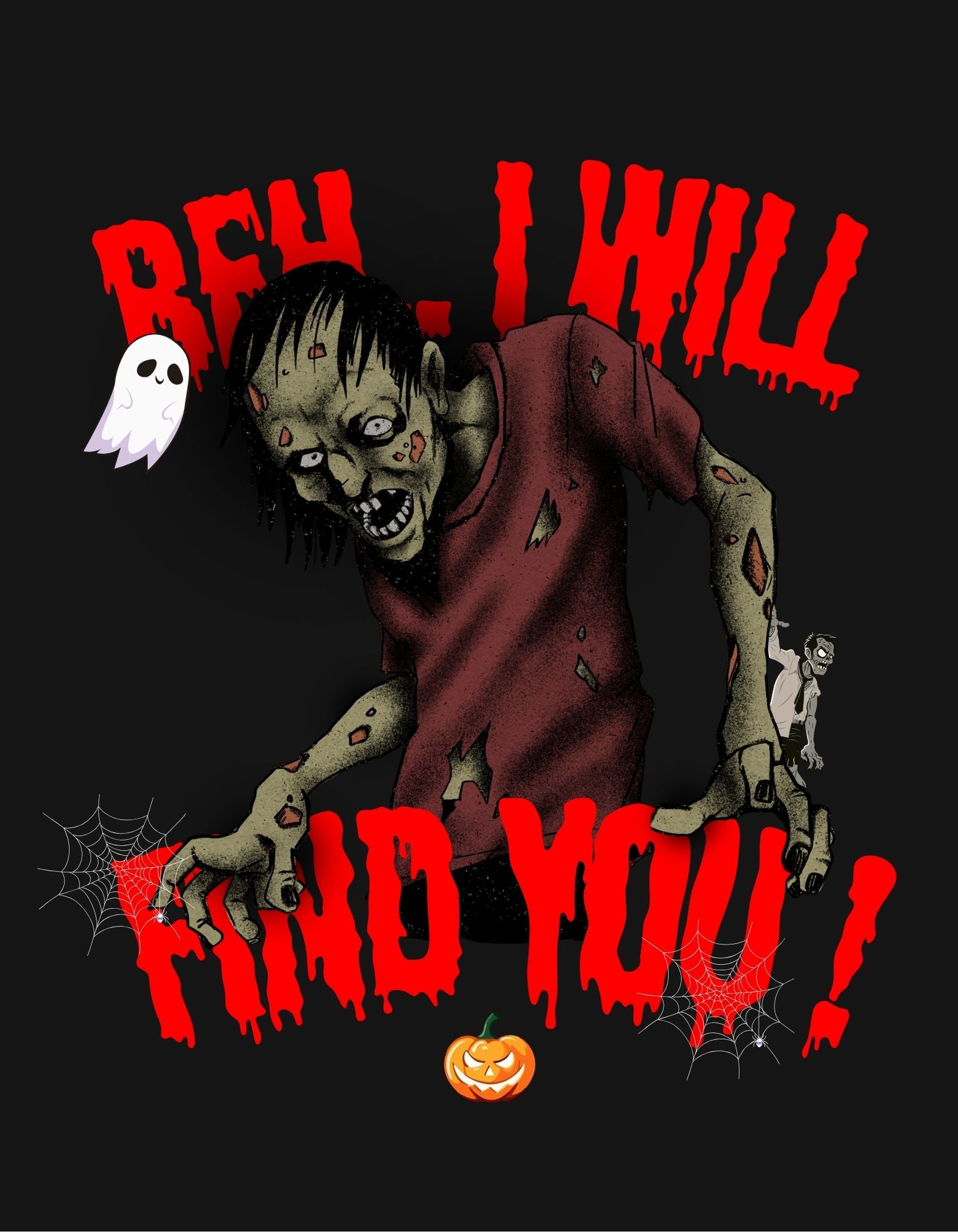 “Zombie Apocalypse” Oversized Halloween Graphic T-Shirt for Men | Dual Print