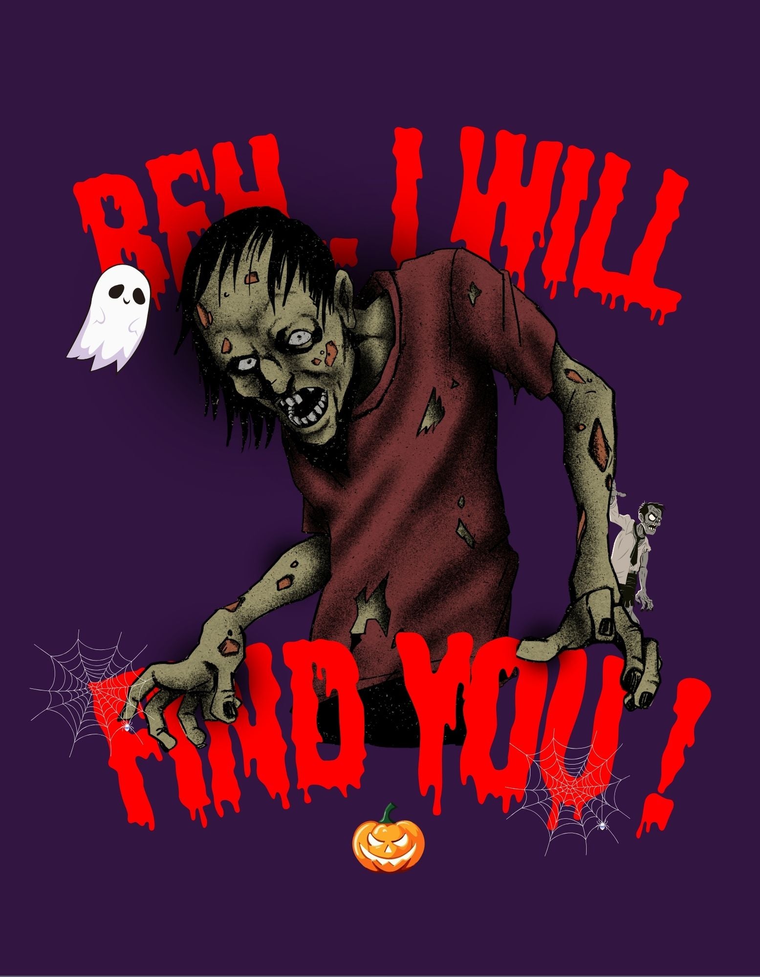 “Zombie Apocalypse” Oversized Halloween Graphic T-Shirt for Men | Dual Print