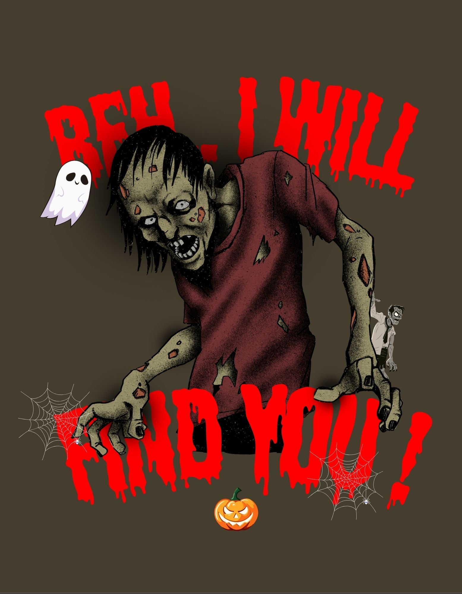 “Zombie Apocalypse” Oversized Halloween Graphic T-Shirt for Men | Dual Print