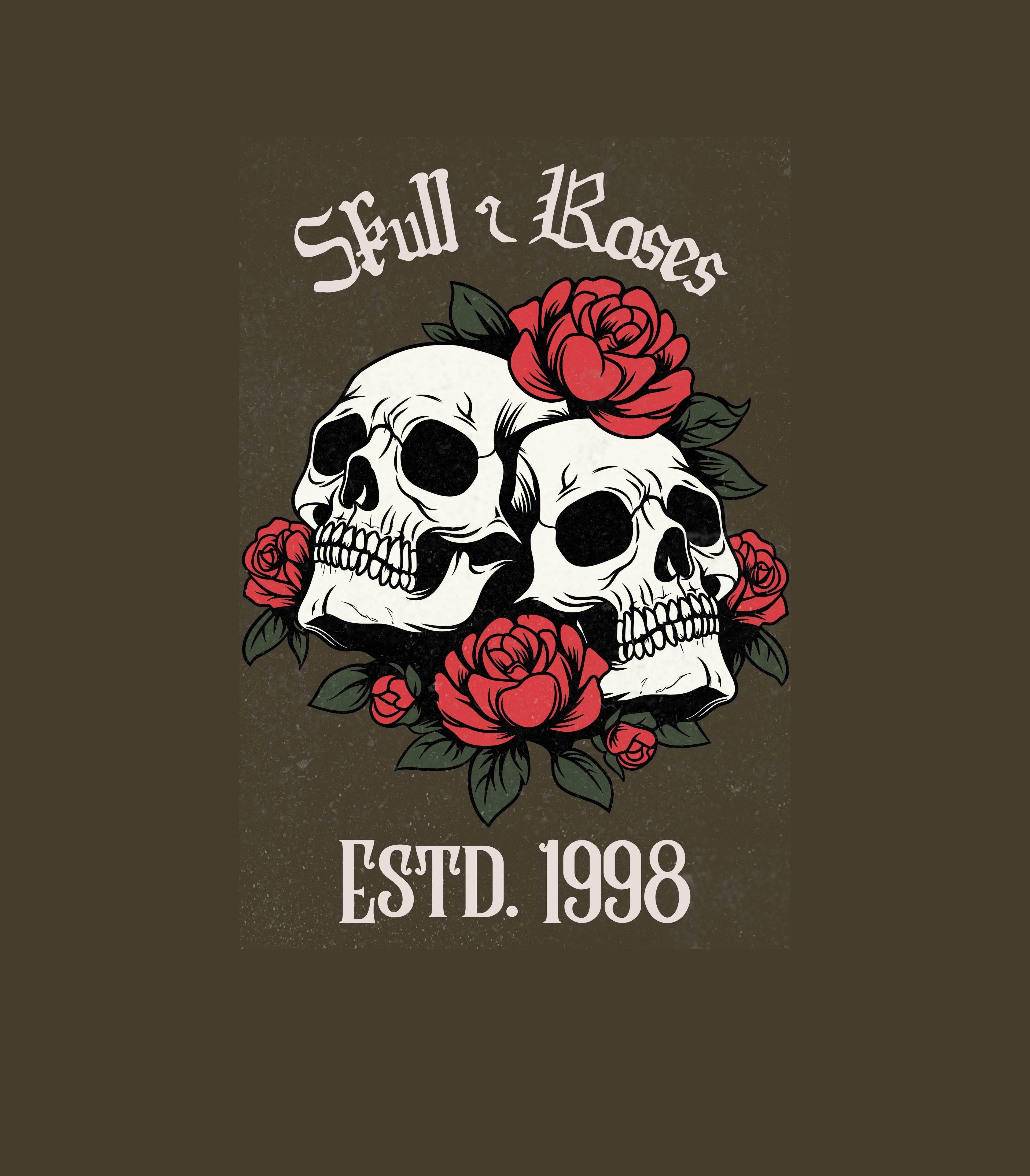 Skull & Roses Vintage Fleece Sweatshirt