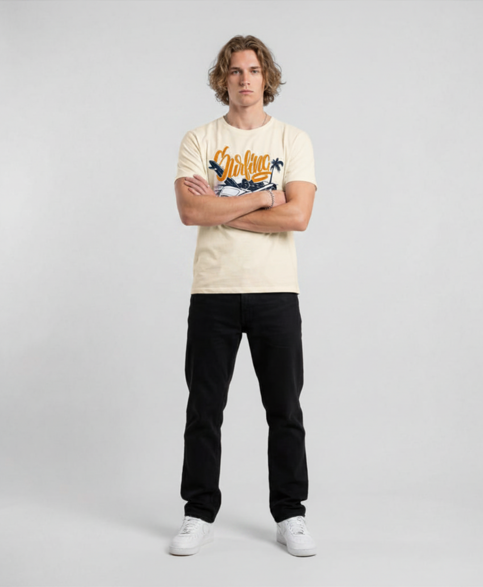 Surfing Classic Crew Men’s Cotton Graphic T-Shirt
