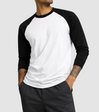 Unisex Classic Raglan Full Sleeve T-Shirt – Contrast Sleeve Cotton Tee