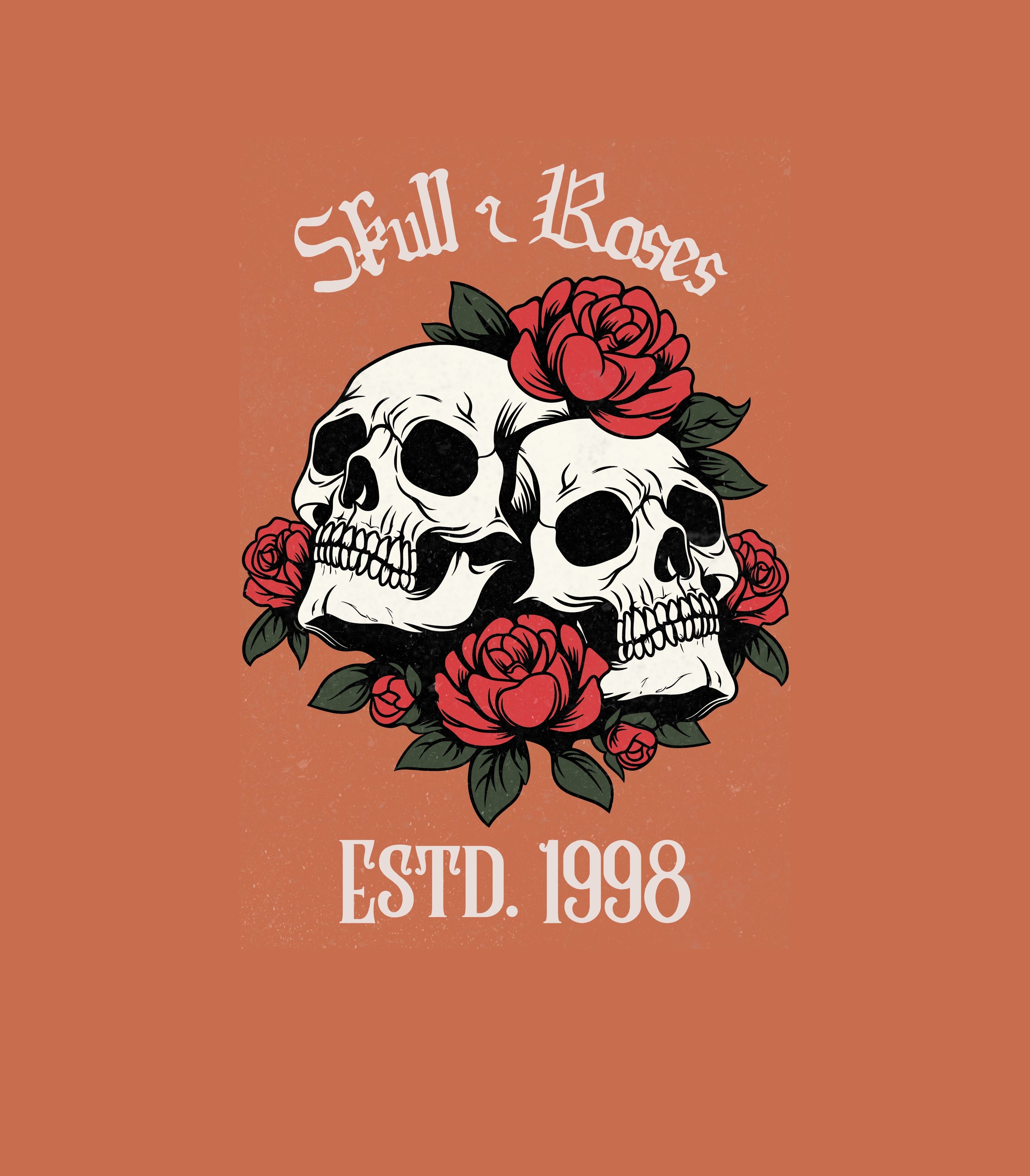 Skull & Roses Vintage Fleece Sweatshirt