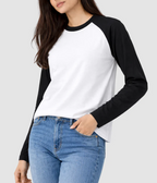 Unisex Classic Raglan Full Sleeve T-Shirt – Contrast Sleeve Cotton Tee
