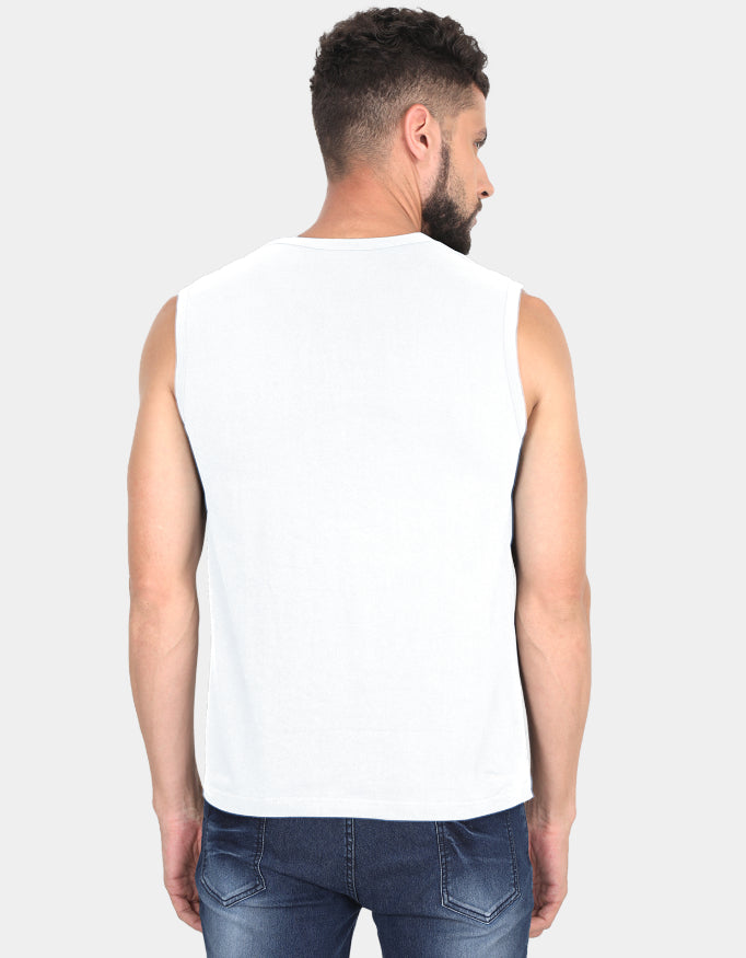 Men’s Sleeveless Cotton T-Shirt – Lightweight Gym & Casual Tank Tee