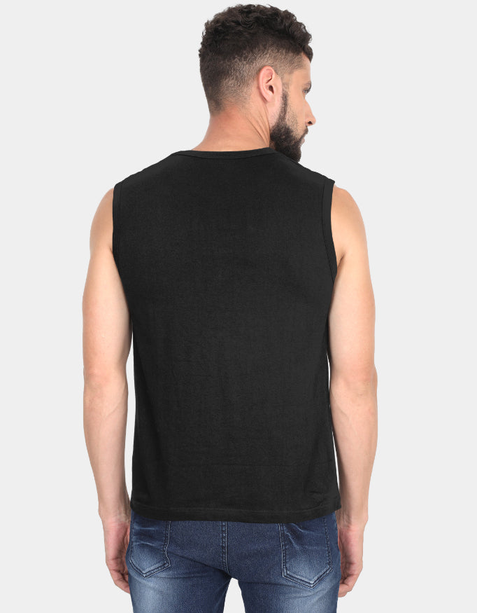 Men’s Sleeveless Cotton T-Shirt – Lightweight Gym & Casual Tank Tee
