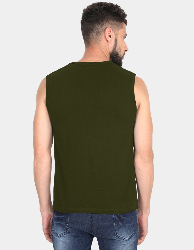 Men’s Sleeveless Cotton T-Shirt – Lightweight Gym & Casual Tank Tee