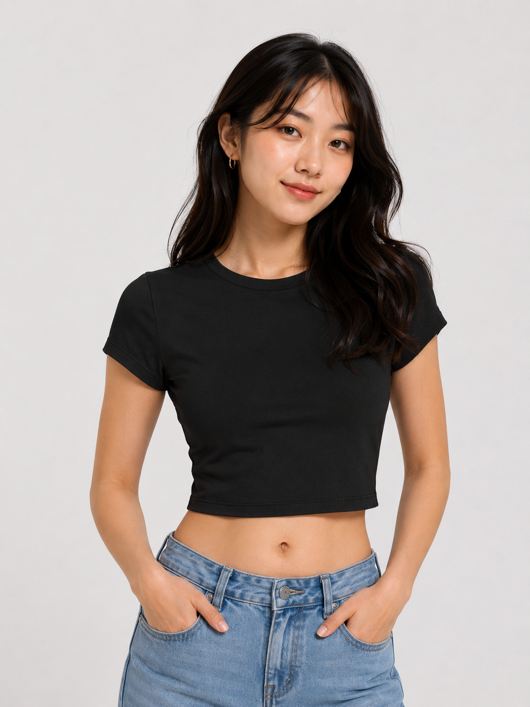Women’s Solid Baby Tee Crop Top