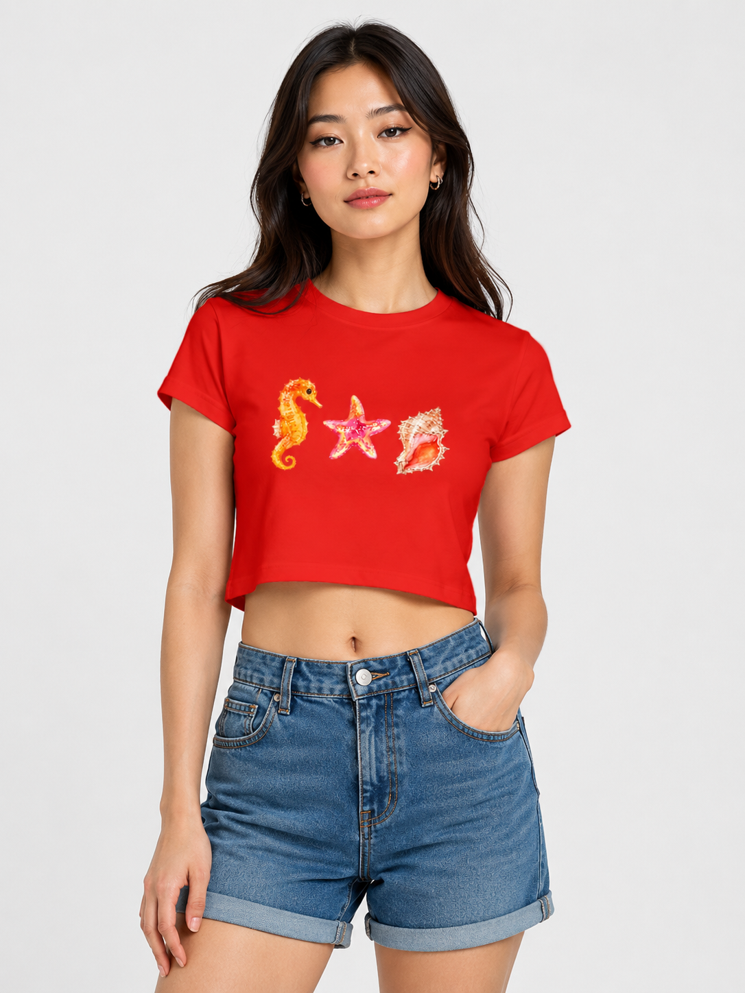 Coastal Treasures Graphic Crop Top