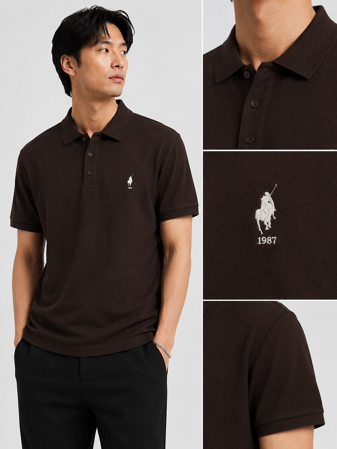 Classic Airtex Logo — Polo T-Shirt
