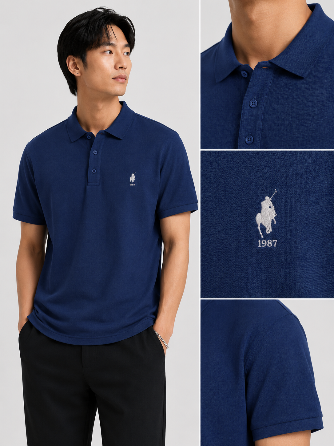 Classic Airtex Logo — Polo T-Shirt