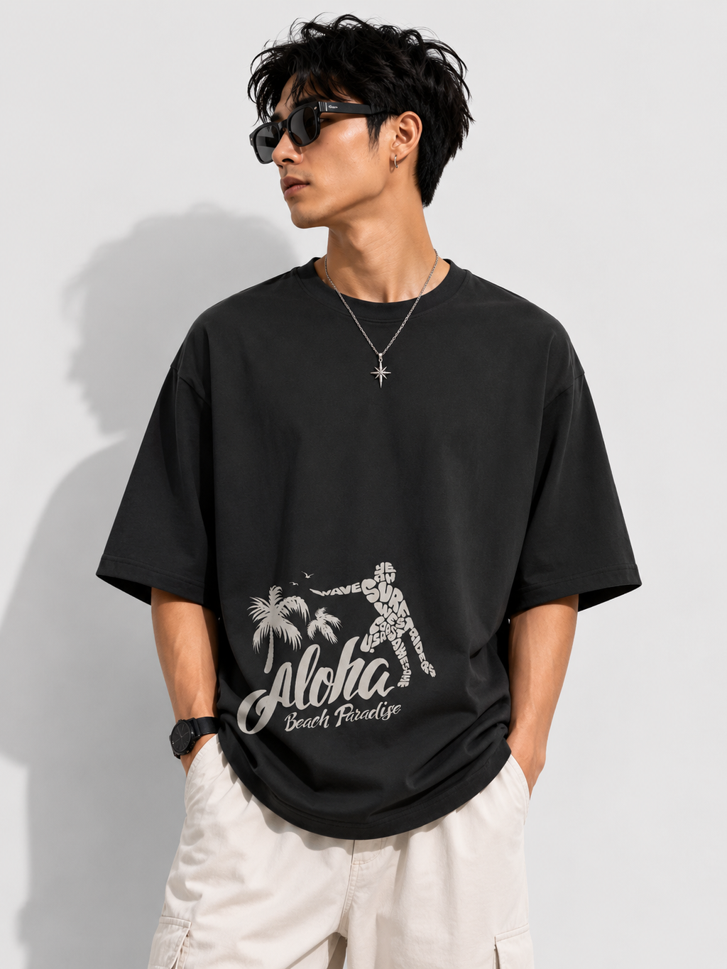 Aloha Beach Paradise — Oversized Tee