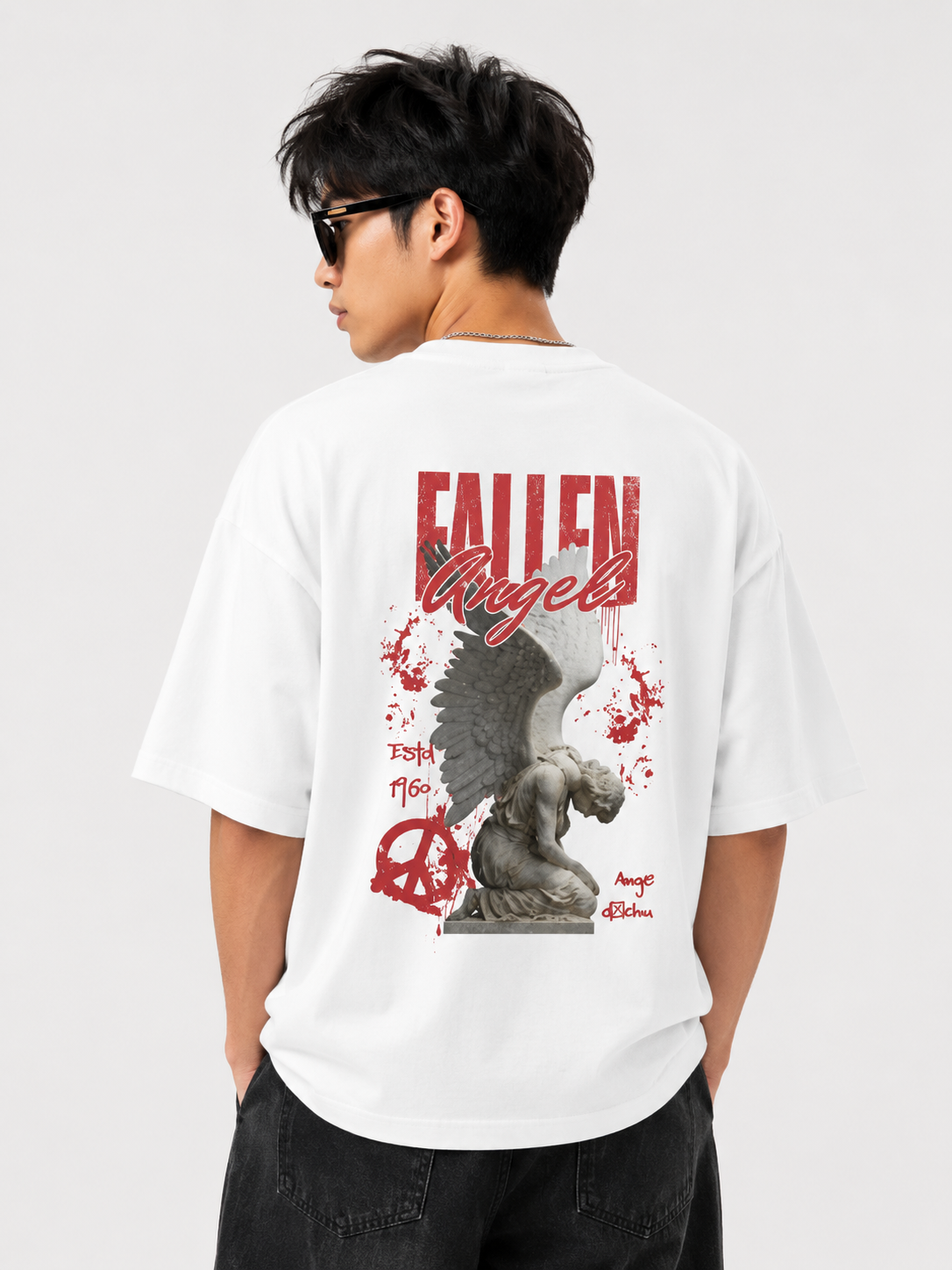 Fallen Angel Back Print — Oversized Tee