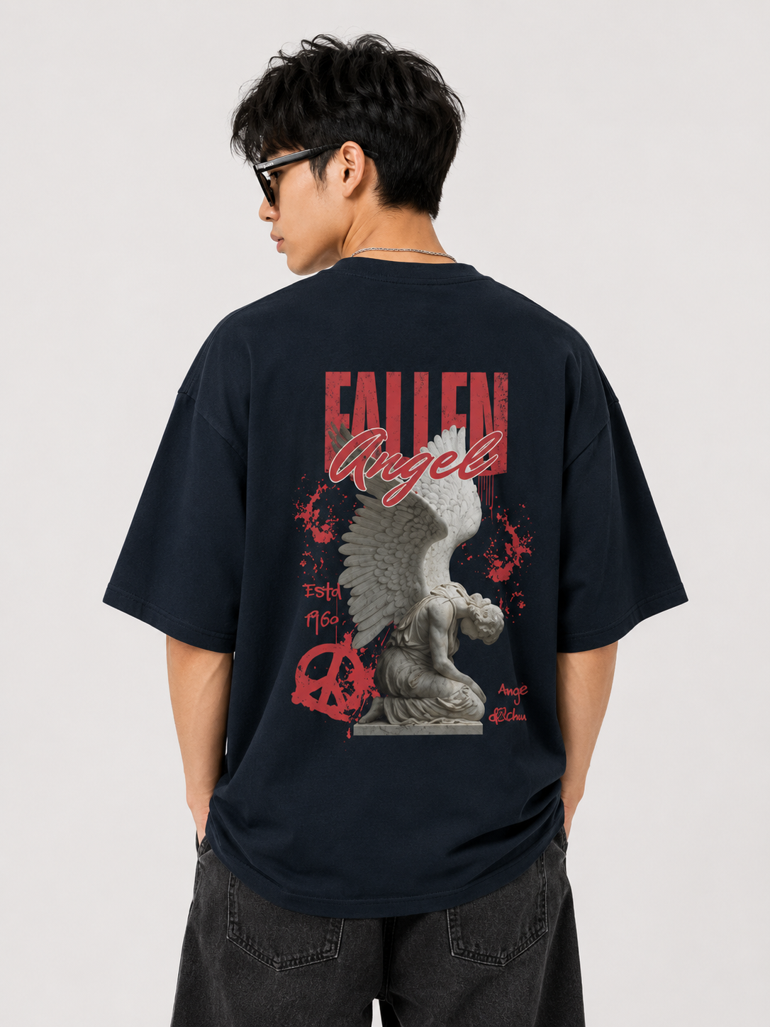Fallen Angel Back Print — Oversized Tee