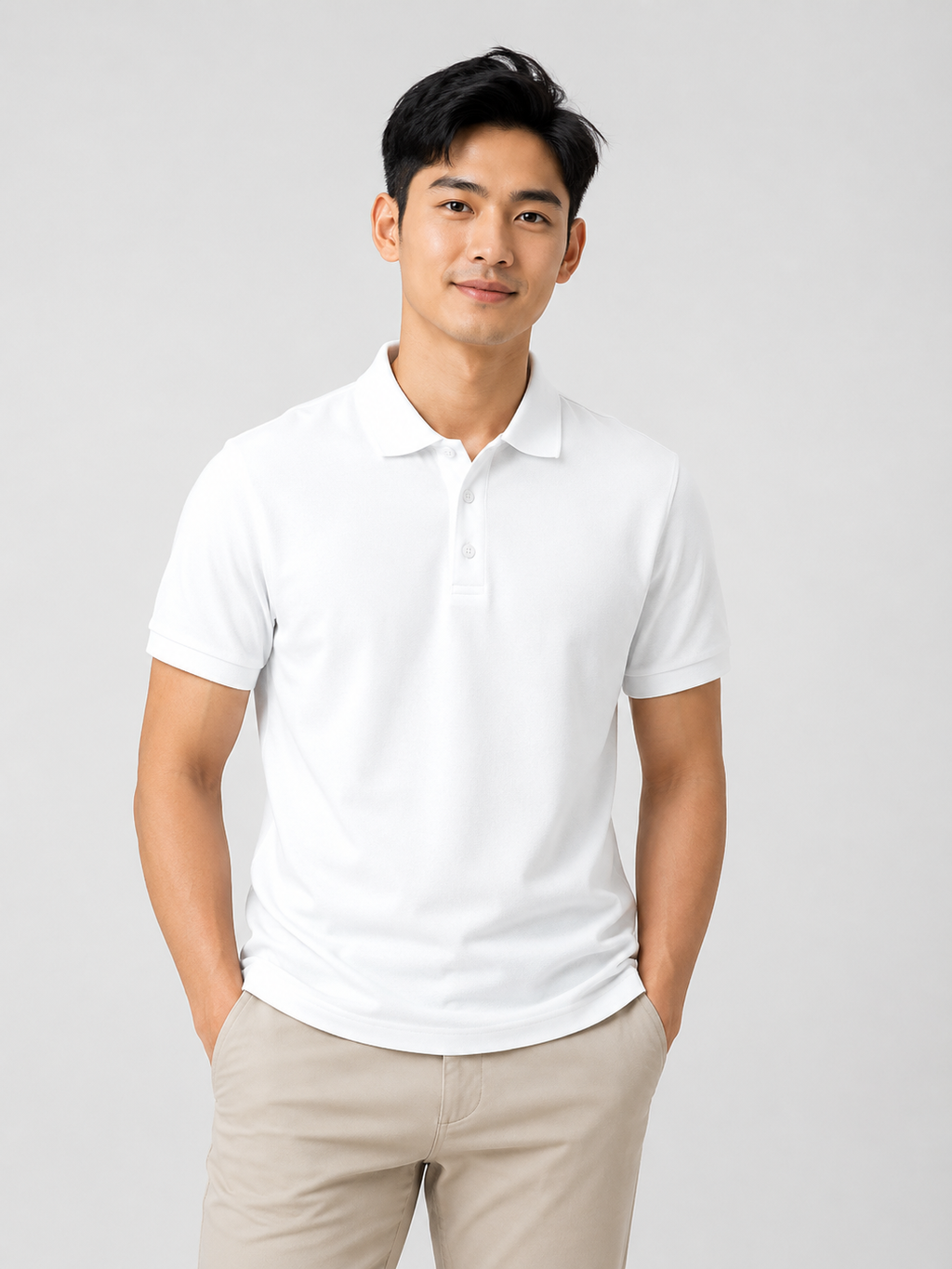 Solid Plain Cotton — Polo T-Shirt