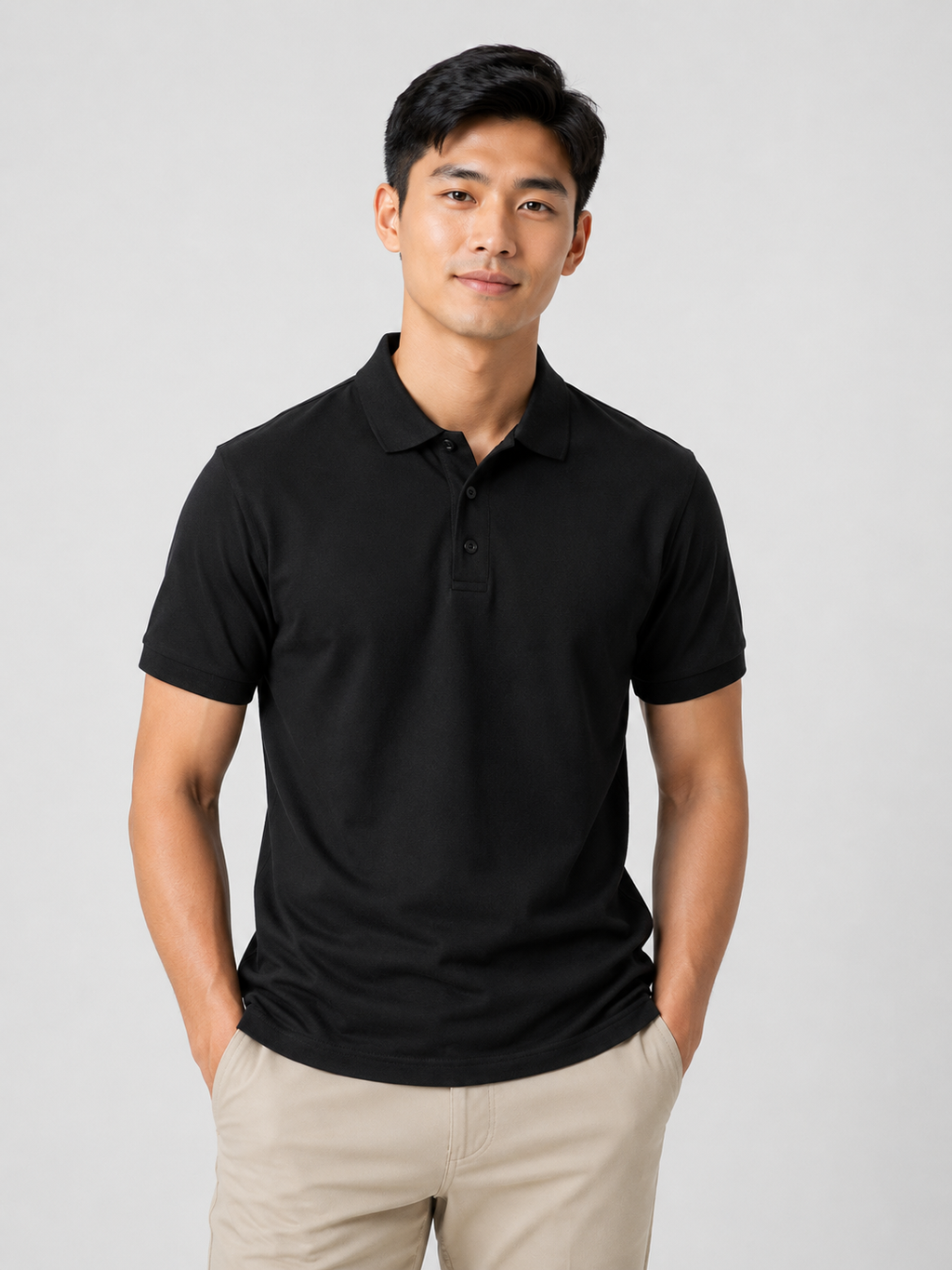 Solid Plain Cotton — Polo T-Shirt