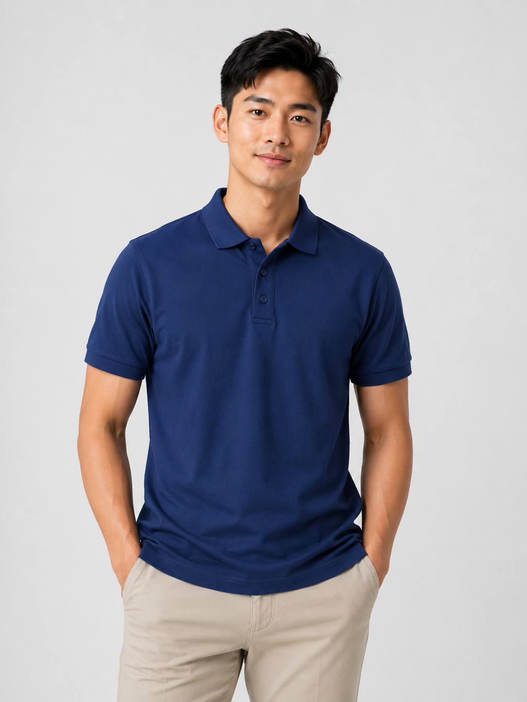 Solid Plain Cotton — Polo T-Shirt