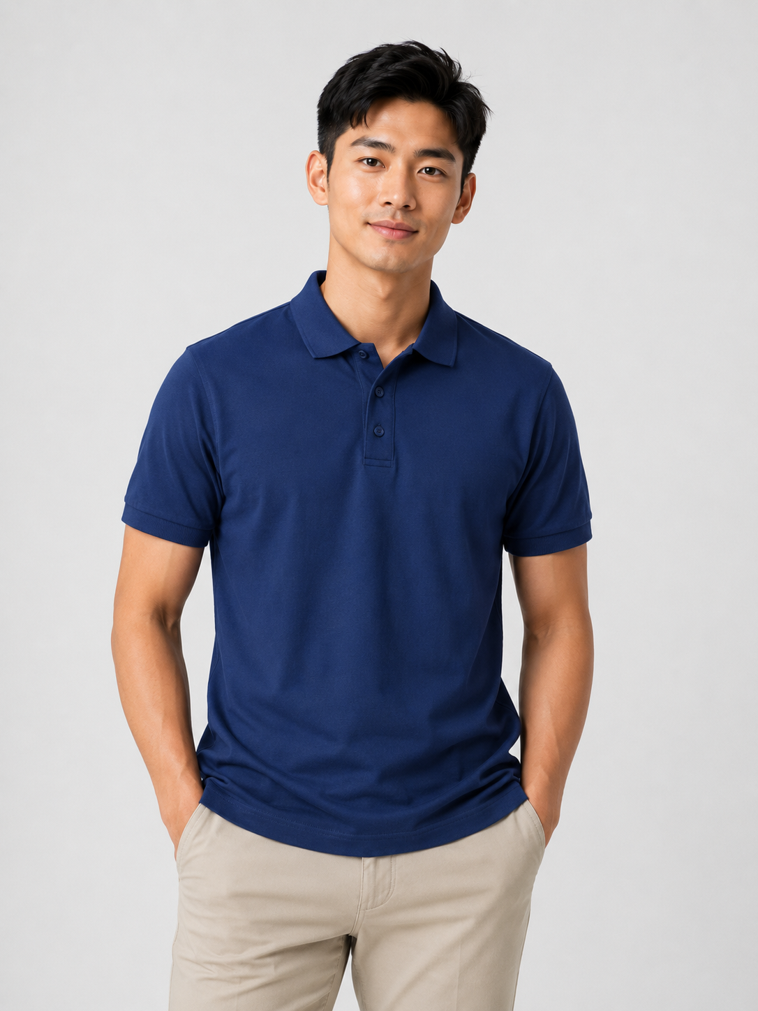 Solid Plain Cotton — Polo T-Shirt
