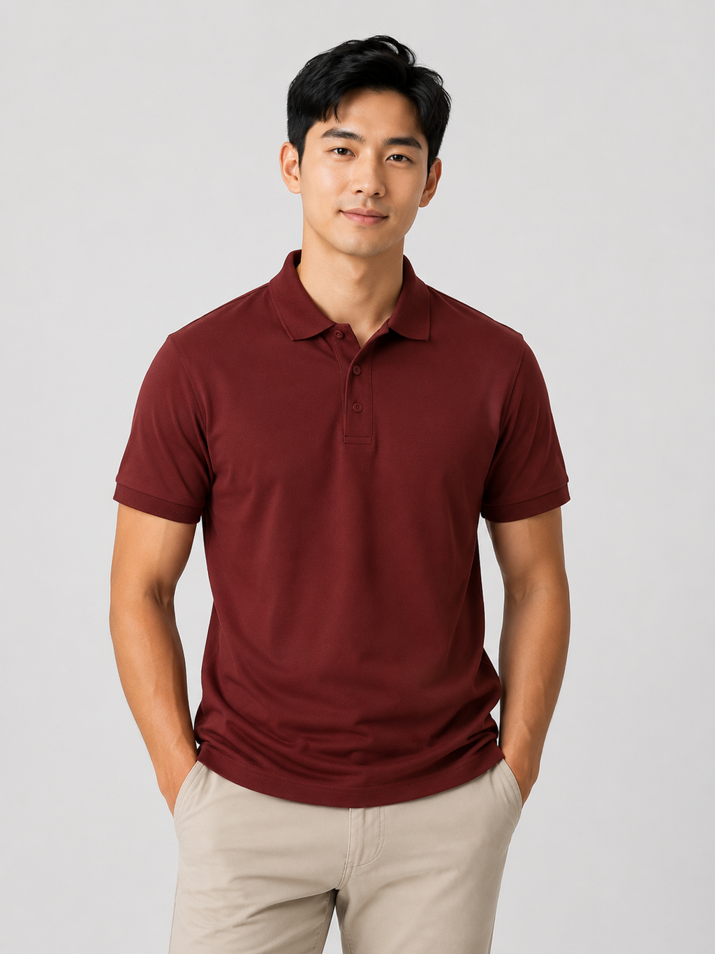 Solid Plain Cotton — Polo T-Shirt