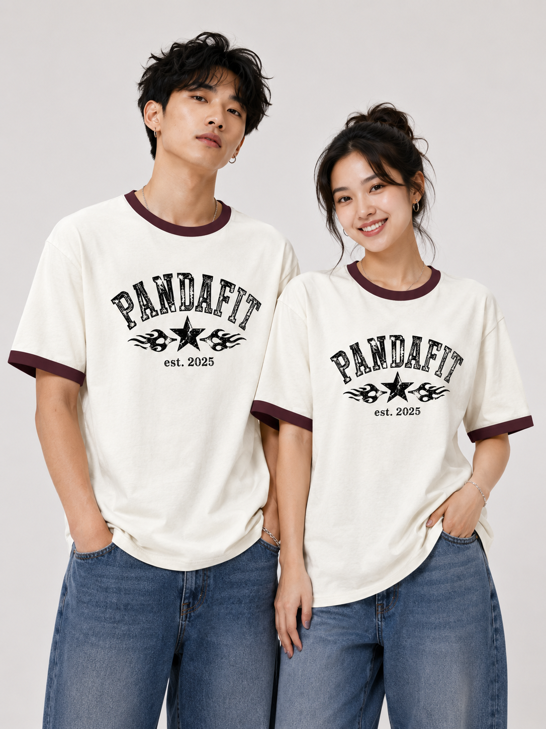 PandaFit Vintage Flame — Ringer Tee