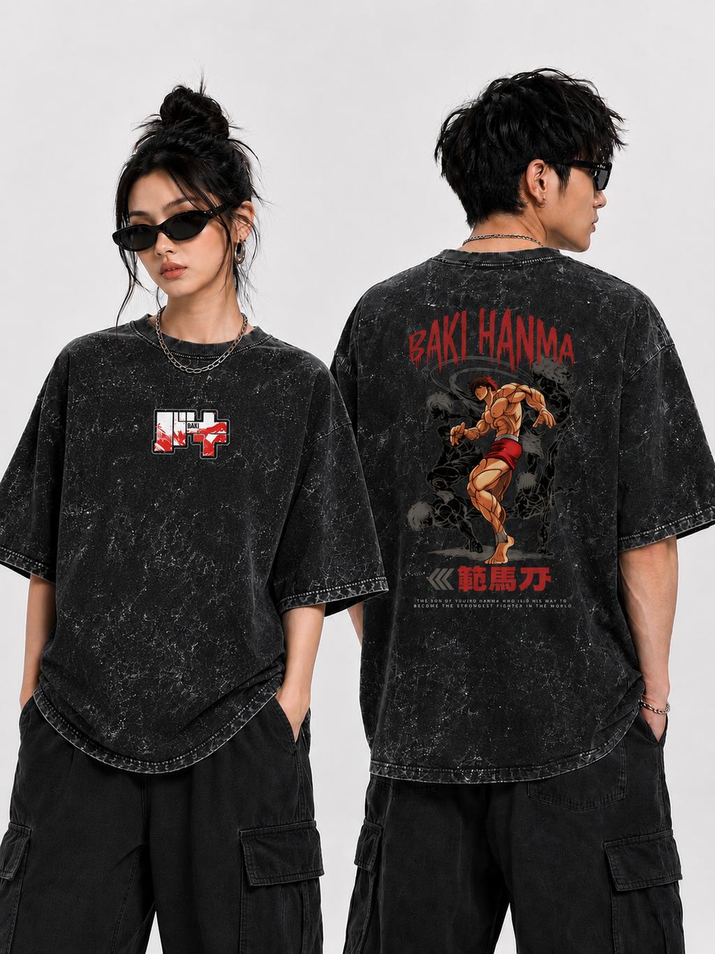 Baki Hanma Dual Print — Oversized Tee