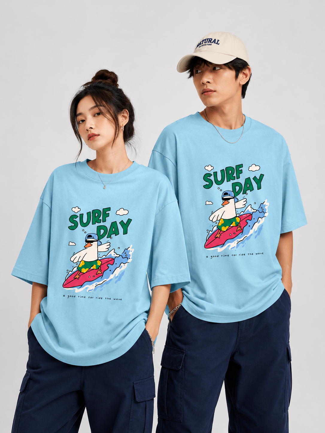 Surf Day Graphic Oversized Tee