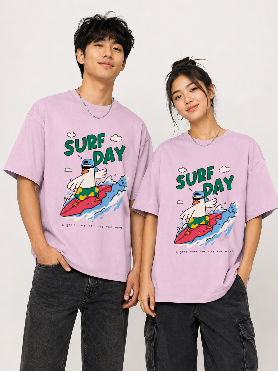 Surf Day Graphic Oversized Tee