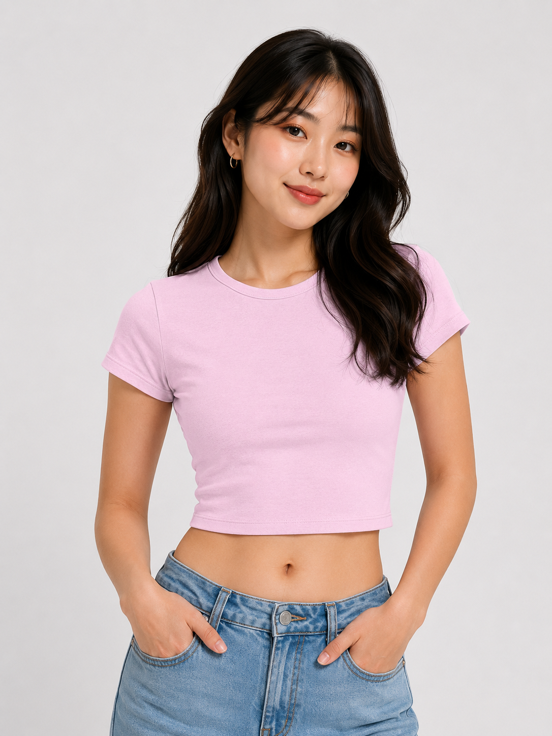 Women’s Solid Baby Tee Crop Top