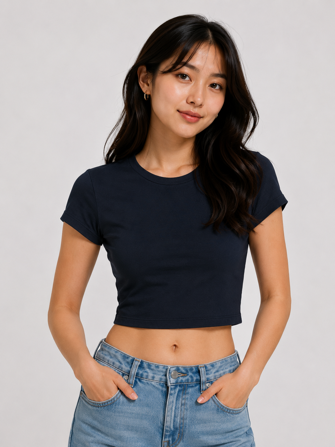 Women’s Solid Baby Tee Crop Top