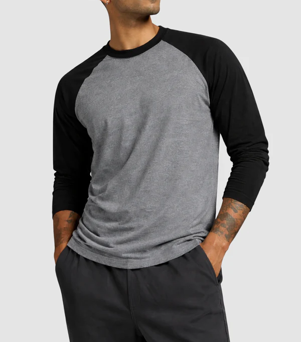 Unisex Classic Raglan Full Sleeve T-Shirt – Contrast Sleeve Cotton Tee