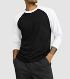 Unisex Classic Raglan Full Sleeve T-Shirt – Contrast Sleeve Cotton Tee