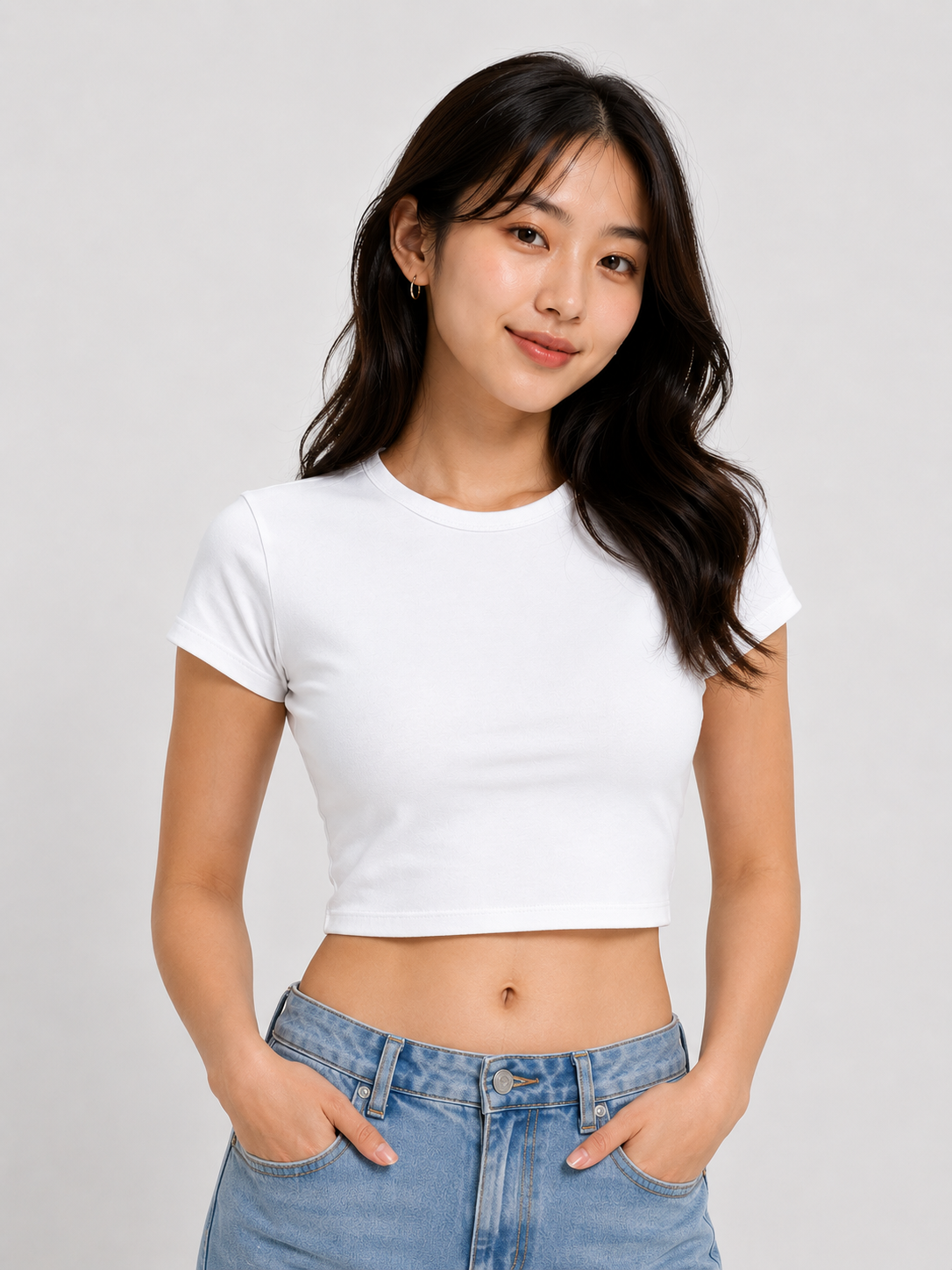 Women’s Solid Baby Tee Crop Top