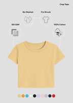 Women’s Essential Cotton Crop Top – Everyday Basic Half Sleeve Tee