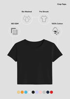 Women’s Essential Cotton Crop Top – Everyday Basic Half Sleeve Tee