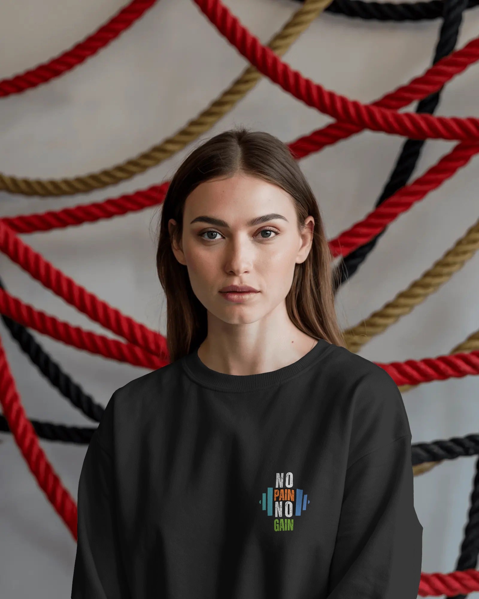 ThePandaFit “No Pain No Gain” Premium Cotton Fleece Sweatshirt