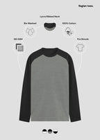 Unisex Classic Raglan Full Sleeve T-Shirt – Contrast Sleeve Cotton Tee