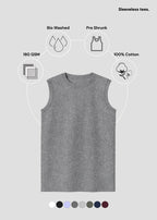 Men’s Sleeveless Cotton T-Shirt – Lightweight Gym & Casual Tank Tee