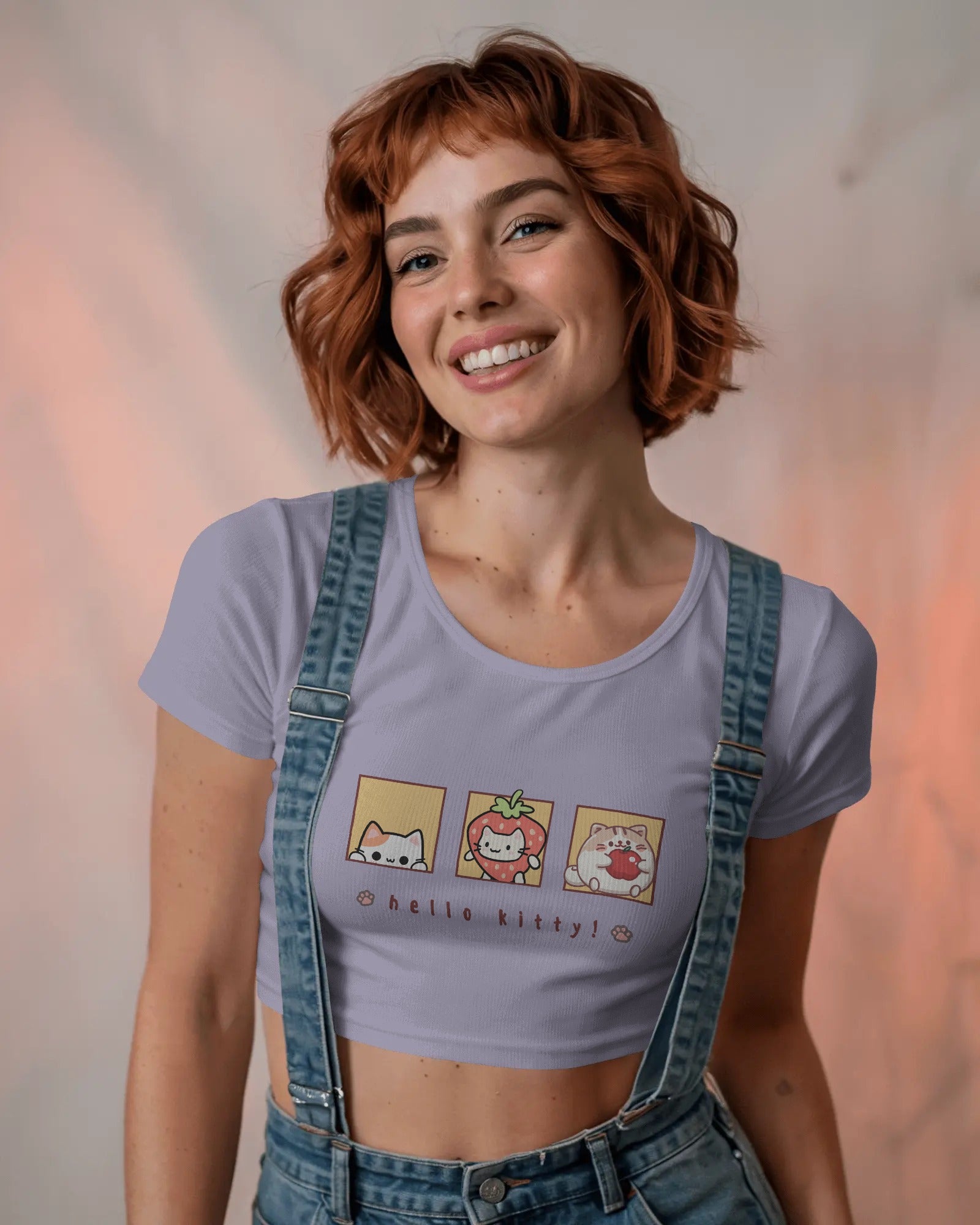 Hello Kitty Faces Classic Cotton Crop Top