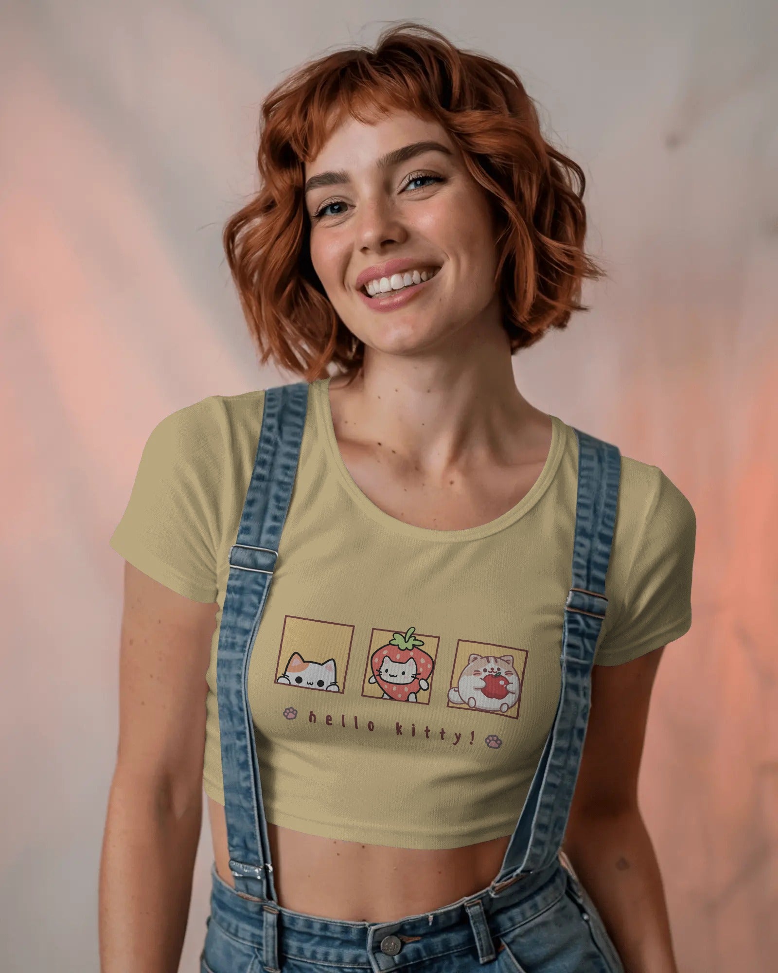 Hello Kitty Faces Classic Cotton Crop Top