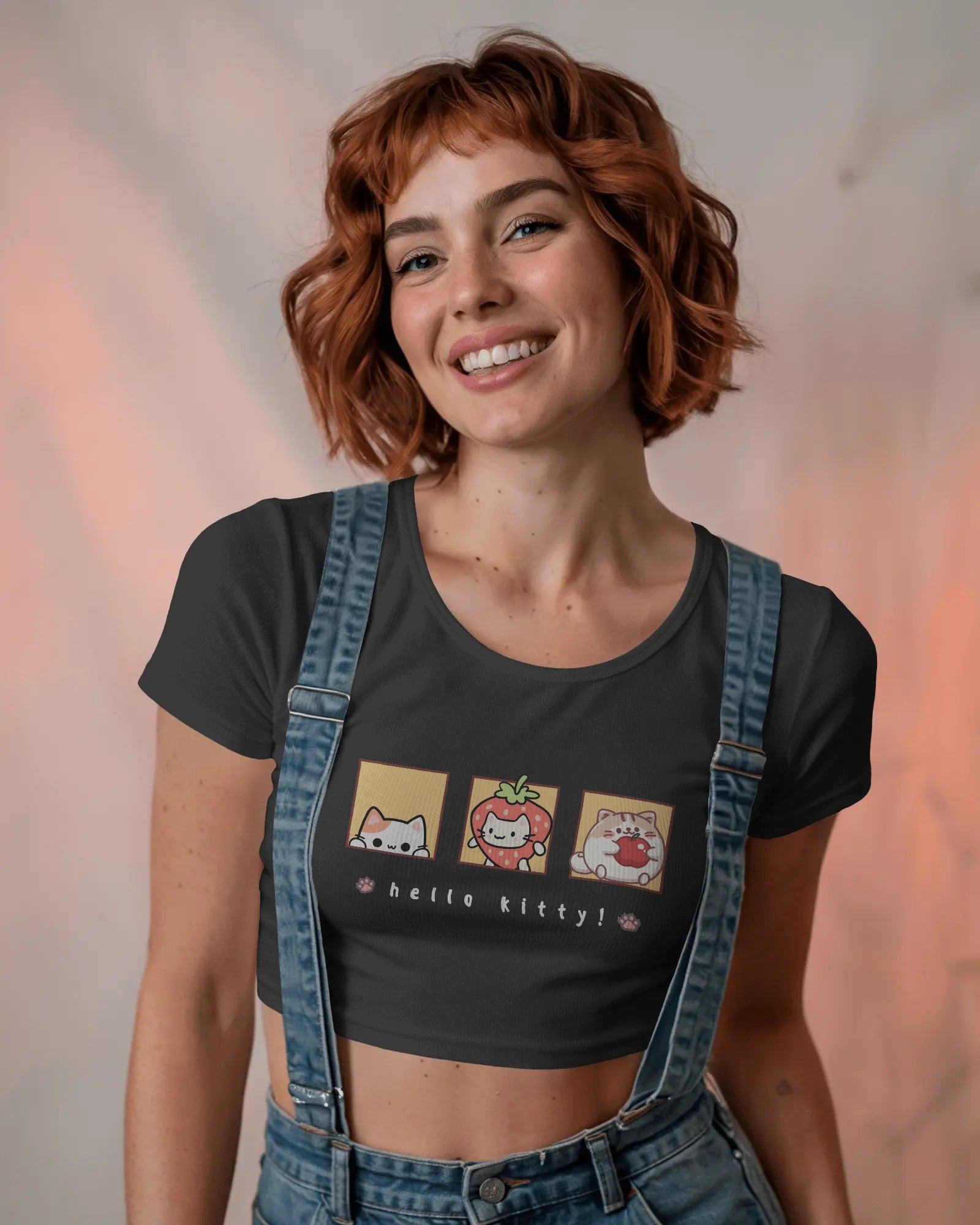 Hello Kitty Faces Classic Cotton Crop Top