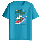 Surf Day Graphic Print Men’s Round Neck Cotton T-Shirt