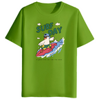 Surf Day Graphic Print Men’s Round Neck Cotton T-Shirt