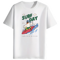 Surf Day Graphic Print Men’s Round Neck Cotton T-Shirt