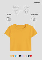 Women’s Essential Cotton Crop Top – Everyday Basic Half Sleeve Tee