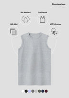 Men’s Sleeveless Cotton T-Shirt – Lightweight Gym & Casual Tank Tee